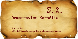 Demetrovics Kornélia névjegykártya